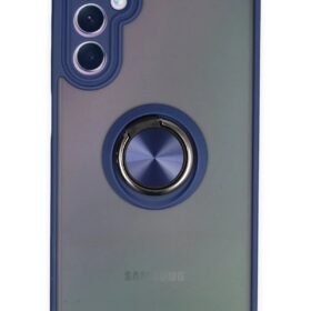 Samsung Galaxy A24 4G Kılıf Montreal Yüzüklü Silikon Kapak - Lacivert-(5796)