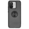 Xiaomi Redmi 12C Kılıf Montreal Yüzüklü Silikon Kapak - Siyah-(5796)