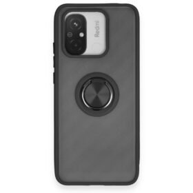 Xiaomi Redmi 12C Kılıf Montreal Yüzüklü Silikon Kapak - Siyah-(5796)