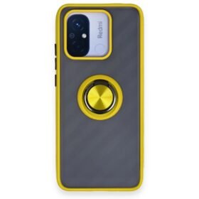 Xiaomi Redmi 12C Kılıf Montreal Yüzüklü Silikon Kapak - Sarı-(5796)