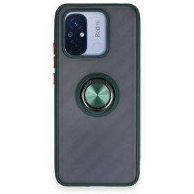 Xiaomi Redmi 12C Kılıf Montreal Yüzüklü Silikon Kapak - Yeşil-(5796)