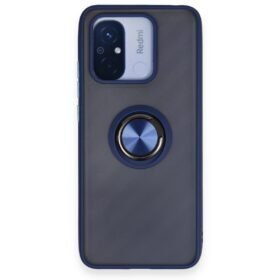 Xiaomi Redmi 12C Kılıf Montreal Yüzüklü Silikon Kapak - Lacivert-(5796)
