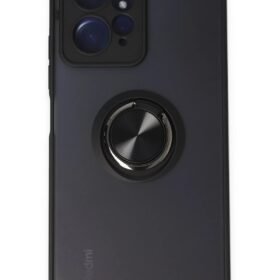 Xiaomi Redmi Note 12 4G Kılıf Montreal Yüzüklü Silikon Kapak - Siyah-(5796)