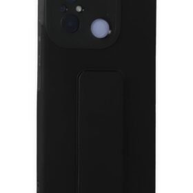 Xiaomi Redmi 12C Kılıf Mega Standlı Silikon - Siyah-(5796)