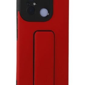 Xiaomi Redmi 12C Kılıf Mega Standlı Silikon - Kırmızı-(5796)