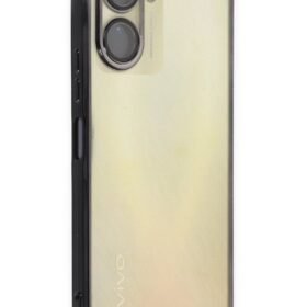 Vivo Y16 Kılıf Lensli Silikon - Siyah-(5796)