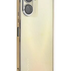 Vivo Y16 Kılıf Lensli Silikon - Gold-(5796)