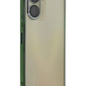 Vivo Y16 Kılıf Lensli Silikon - Yeşil-(5796)