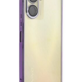 Vivo Y16 Kılıf Lensli Silikon - Mor-(5796)