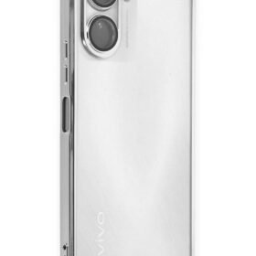 Vivo Y16 Kılıf Lensli Silikon - Gümüş-(5796)