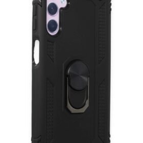 Samsung Galaxy A14 4G Kılıf Sofya Yüzüklü Silikon Kapak - Siyah-(5796)