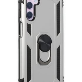 Samsung Galaxy A14 4G Kılıf Sofya Yüzüklü Silikon Kapak - Gümüş-(5796)