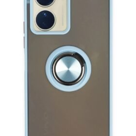 Vivo Y16 Kılıf Montreal Yüzüklü Silikon Kapak - Buz Mavi-(5796)
