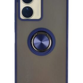 Vivo Y16 Kılıf Montreal Yüzüklü Silikon Kapak - Lacivert-(5796)