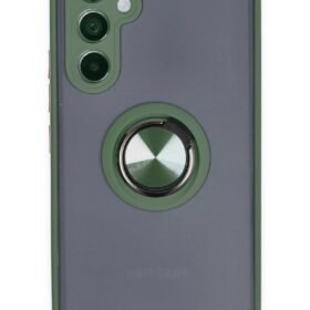 Samsung Galaxy A34 5G Kılıf Montreal Yüzüklü Silikon Kapak - Yeşil-(5796)