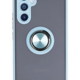 Samsung Galaxy A54 5G Kılıf Montreal Yüzüklü Silikon Kapak - Buz Mavi-(5796)