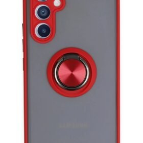 Samsung Galaxy A54 5G Kılıf Montreal Yüzüklü Silikon Kapak - Kırmızı-(5796)