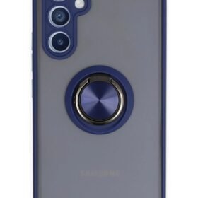 Samsung Galaxy A54 5G Kılıf Montreal Yüzüklü Silikon Kapak - Lacivert-(5796)