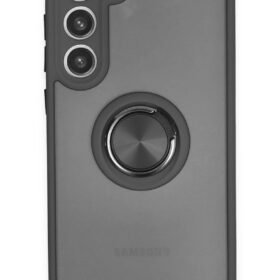 Samsung Galaxy S23 Plus Kılıf Montreal Yüzüklü Silikon Kapak - Siyah-(5796)