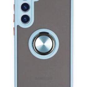 Samsung Galaxy S23 Plus Kılıf Montreal Yüzüklü Silikon Kapak - Buz Mavi-(5796)