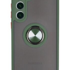 Samsung Galaxy S23 Plus Kılıf Montreal Yüzüklü Silikon Kapak - Yeşil-(5796)