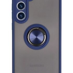 Samsung Galaxy S23 Plus Kılıf Montreal Yüzüklü Silikon Kapak - Lacivert-(5796)