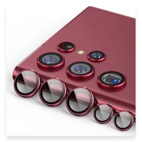 Samsung Galaxy S23 Ultra Valdez Metal Kamera Lens - Kırmızı-(5796)