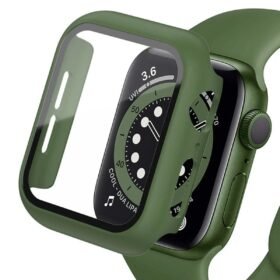 Apple Watch 38mm Camlı Kasa Ekran Koruyucu - Koyu Yeşil-(5796)