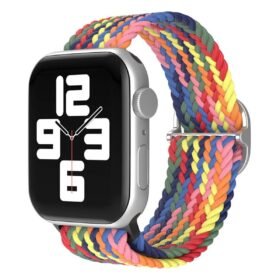 Apple Watch 38mm Star Kordon - Siyah-Kırmızı-Sarı-(5796)