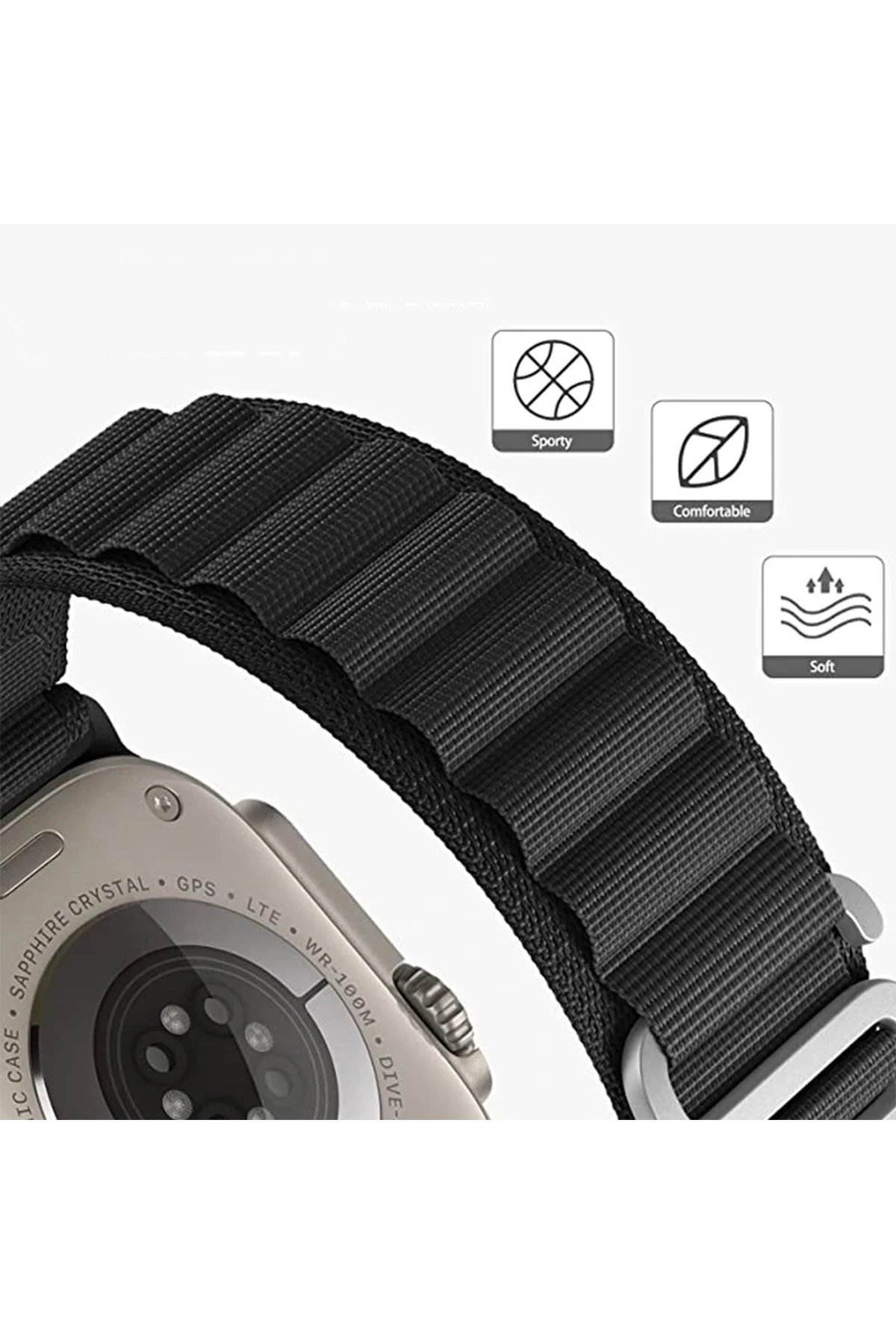 Apple Watch 38mm Mountain Kordon - Sarı-(5796) - Görsel 4