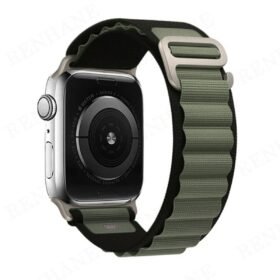 Apple Watch 42mm Mountain Kordon - Siyah-Yeşil-(5796)