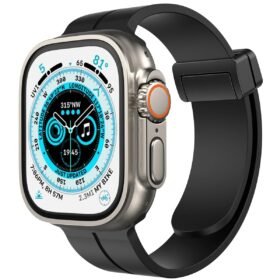 Apple Watch 38mm KR412 Elegance Stylısh Kordon - Siyah-(5796)