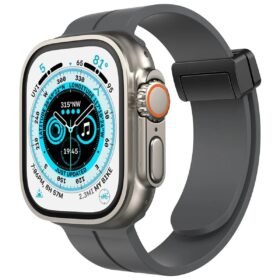 Apple Watch 38mm KR412 Elegance Stylısh Kordon - Füme-(5796)