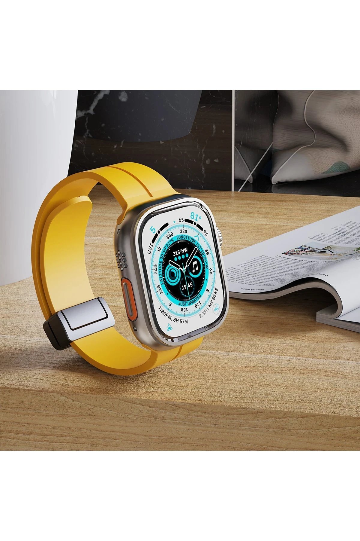 Apple Watch 38mm KR412 Elegance Stylısh Kordon - Füme-(5796) - Görsel 5