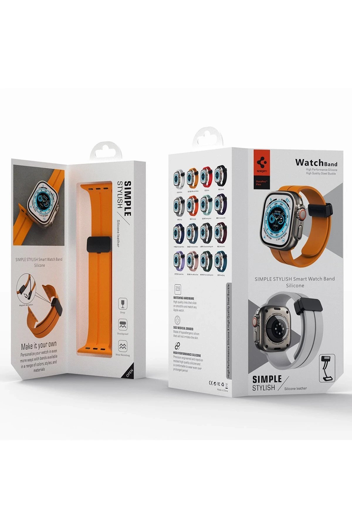 Apple Watch 38mm KR412 Elegance Stylısh Kordon - Kırmızı-(5796) - Görsel 2