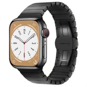 Apple Watch 38mm KR413 Fine Steel Kordon - Siyah-(5796)