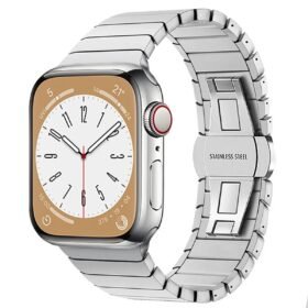 Apple Watch 42mm KR413 Fine Steel Kordon - Gümüş-(5796)