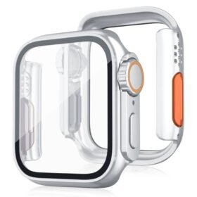 Apple Watch 40mm Watch 49mm Kasa Dönüştürücü ve Ekran Koruyucu - Gümüş-(5796)