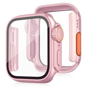 Apple Watch 40mm Watch 49mm Kasa Dönüştürücü ve Ekran Koruyucu - Rose Gold-(5796)