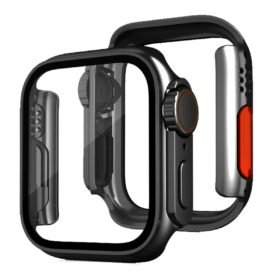 Apple Watch 41mm Watch 49mm Kasa Dönüştürücü ve Ekran Koruyucu - Siyah-(5796)