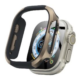 Apple Watch Ultra 49mm MO-WT3 Alüminyum Camlı Kasa Ekran Koruyucu - Gold-(5796)