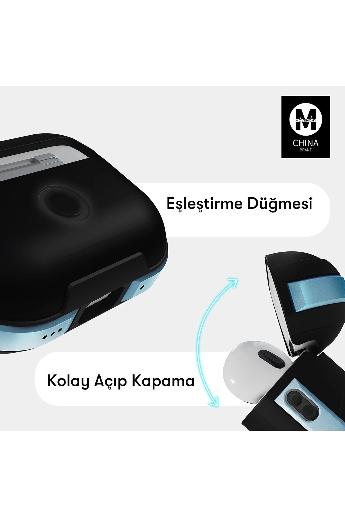 Airpods 3 (3.nesil) MO-A8 Armor Kılıf - Gümüş-(5796) - Görsel 5