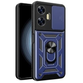 Realme C55 Kılıf Pars Lens Yüzüklü Silikon - Lacivert-(5796)