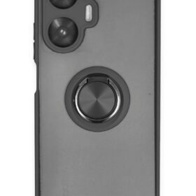 Realme C55 Kılıf Montreal Yüzüklü Silikon Kapak - Siyah-(5796)