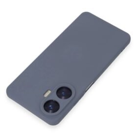Realme C55 Kılıf Nano içi Kadife Silikon - Gri-(5796)