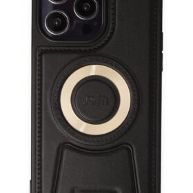iPhone 14 Pro Kılıf Merkür Magneticsafe Standlı Kapak - Siyah-(5796)