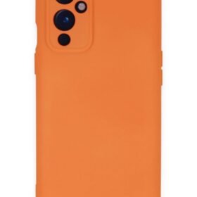 One Plus 9 Kılıf Nano içi Kadife Silikon - Turuncu-(5796)