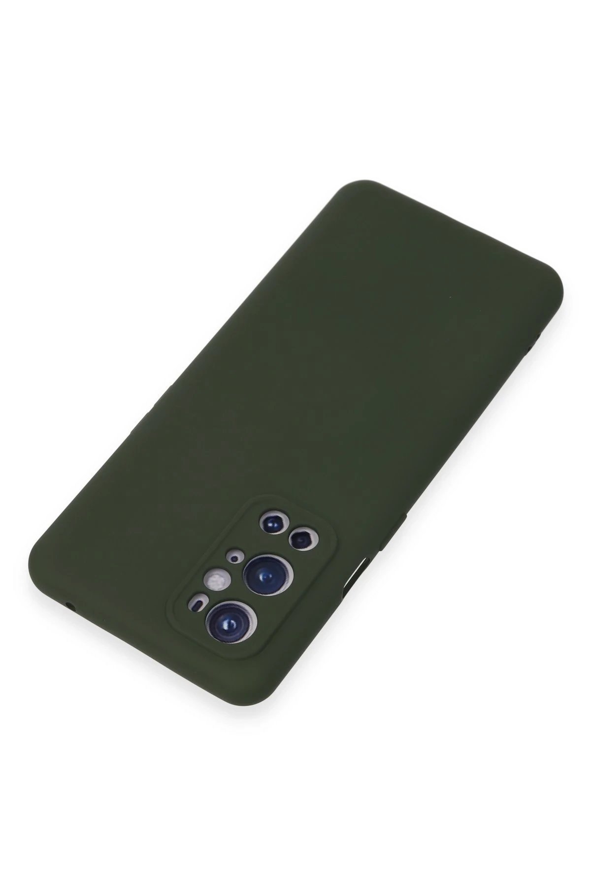 One Plus 9 Pro Kılıf Nano içi Kadife Silikon - Koyu Yeşil-(5796) - Görsel 3