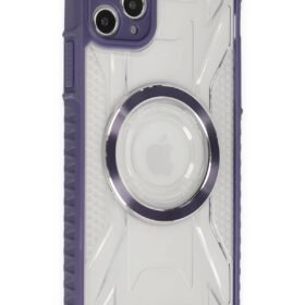 iPhone 11 Pro Max Kılıf Prag Magneticsafe Kapak - Derin Mor-(5796)
