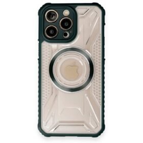 iPhone 12 Pro Max Kılıf Prag Magneticsafe Kapak - Koyu Yeşil-(5796)